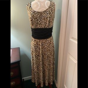 Chelsea Suite Sleeveless Dress Tan/Black Size 14W